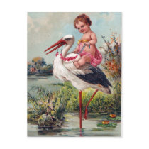 Stork and Baby postcards