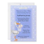 Stork and Twin Boys Shower Invitations