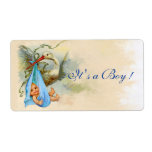 STORK BABY BOY SHOWER 2 PERSONALIZED SHIPPING LABEL