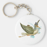 STORK BABY BOY  SHOWER KEYCHAIN