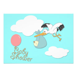 Stork baby delivery, baby shower invitation