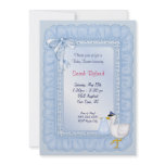 Stork Baby Invite - Blue