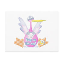 Stork Baby on the Way postcards by maternity Stork Baby on the Way postcards