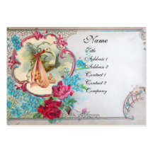STORK BABY SHOWER 2 MONOGRAM BUSINESS CARDS