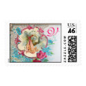 STORK BABY SHOWER 2 MONOGRAM postage