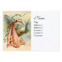 STORK BABY SHOWER 2, white Business Cards