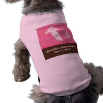 Stork Baby Shower Dog Tank - Pink/Brown pet clothing by maboles Stork Baby Shower Dog Tank - Pink/Brown pet clothing
