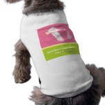 Stork Baby Shower Dog Tank - Pink/Green pet clothing