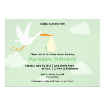 Stork Baby Shower Invitation - Boy/Girl