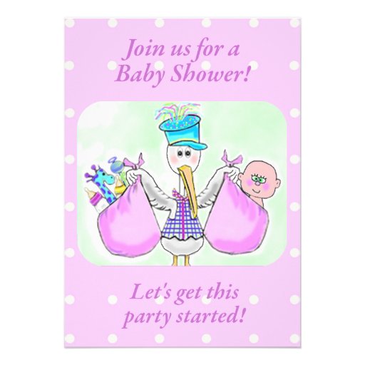 Stork Baby Shower Invitations Template 5 Quot X 7 Quot Invitation Card Zazzle Stork Baby Shower Invitation Templates