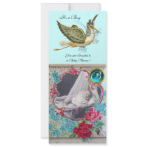 STORK BABY SHOWER MONOGRAM PHOTO TEMPLATE INVITES