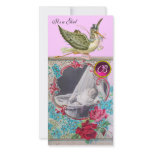 STORK BABY SHOWER MONOGRAM ,ruby Picture Card