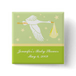 Stork Baby Shower Pin - Green