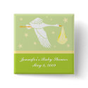 Stork Baby Shower Pin - Green buttons by maboles Stork Baby Shower Pin - Green buttons