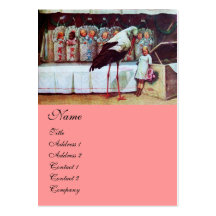 STORK BABY SHOWER  pink Business Cards