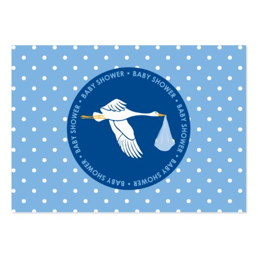 Stork Baby Shower Registry Card - Blue Business Card Templates (back side)
