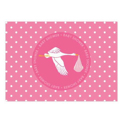 Stork Baby Shower Registry Card - Pink Business Card Templates (back side)