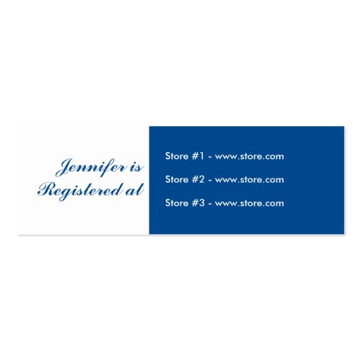 Stork Baby Shower Small Registry Card - Blue Business Cards (front side)