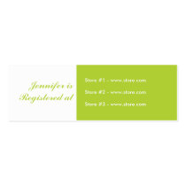 Stork Baby Shower Small Registry Card - Green business cards