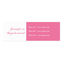 Stork Baby Shower Small Registry Card - Pink business cards