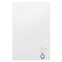Stork Carrying Baby Blue stationery