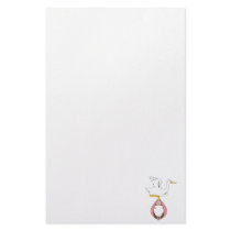 Stork Carrying Baby Pink stationery