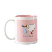 Stork Delivering Boy Coffee Mugs