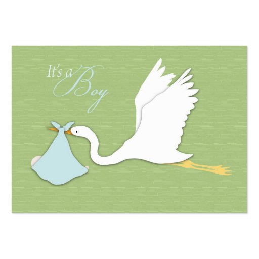 Stork Delivers Boy Thank You Card Business Card Templates (front side)
