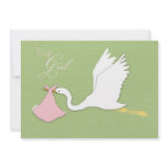 Stork Delivers Girl Baby Shower Invitation