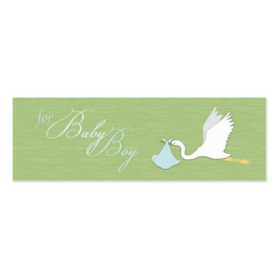 Delivery Baby Gifts on Stork Delivery Boy Skinny Gift Tag Business Card Templates From Zazzle