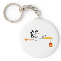 Stork Flying With Easter Egg Key Chain