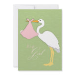 Stork Girl Baby Shower Invitation