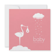 Stork Girl Delivery Baby Shower invitation invitation