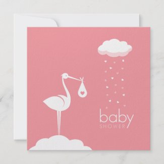 Stork Girl Delivery Baby Shower invitation invitation
