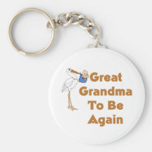 Stork Great Grandma To Be Again Key Chains