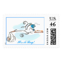 Stork, It's A Boy! postage by suprkdtchr Stork, It's A Boy! postage