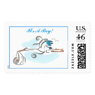 Stork, It's A Boy! Stamp