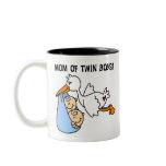 Stork Mom of Twin Boys Coffee Mug