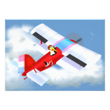 Stork Plane Baby Shower Invitation