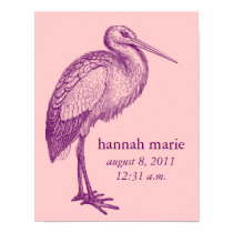 Stork print for baby's room posters