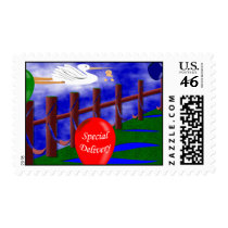 Stork Special Delivery Baby Announcement stamps