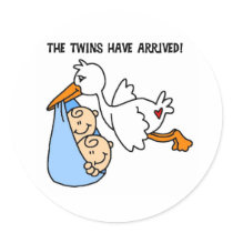 Stork Twin Arrival stickers by new_baby Stork Twin Arrival stickers