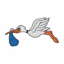 Stork with Baby embroidered shirts by ZazzleEmbroidery Stork with Baby embroidered shirts
