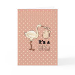 Stork with baby Girl cards