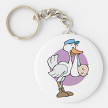 Stork With Baby Key Chains