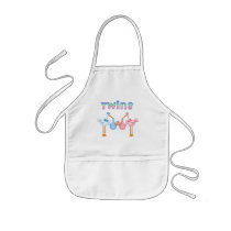Stork with Twins Aprons