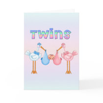Stork with Twins cards by babyworld Stork with Twins cards