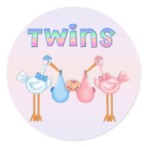 Stork with Twins stickers