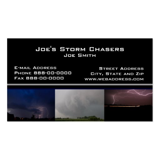 Storm Chaser Business Card (front side)