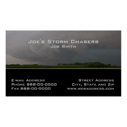 Storm Chaser Business Card (front side)